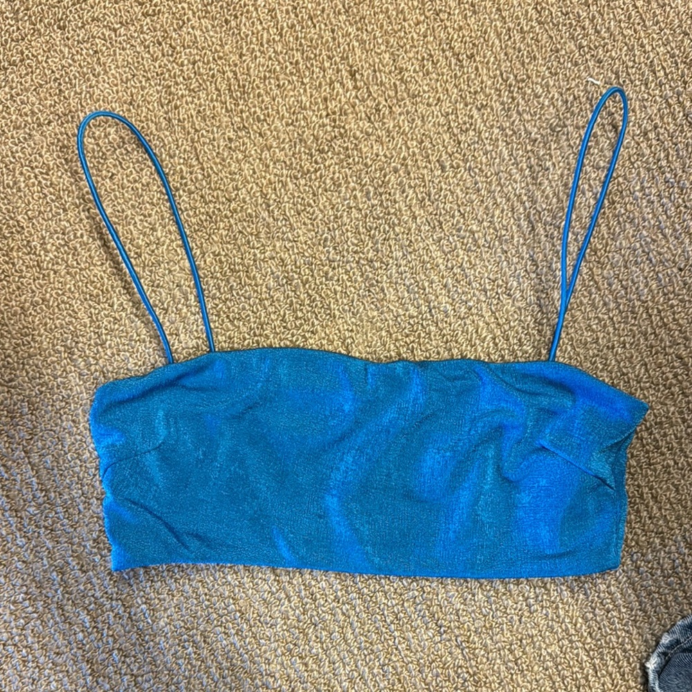 Tiger Mist Teal Spaghetti Strap Top